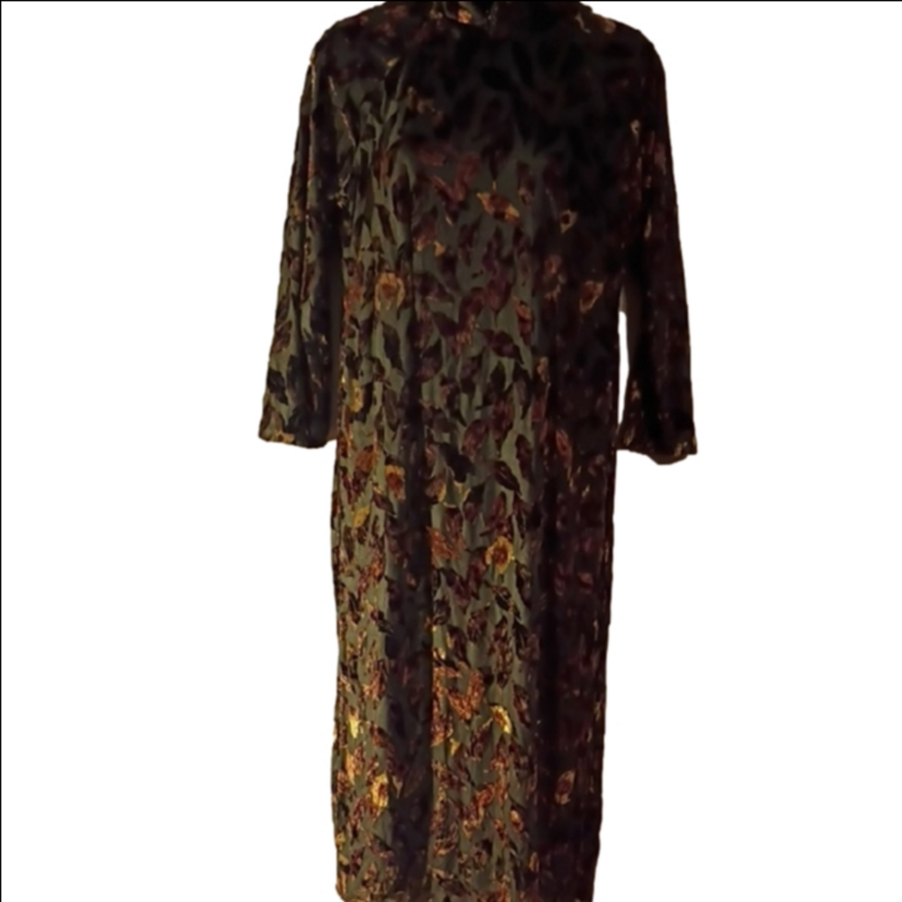 Green and Brown Vintage Maxi Layering Dress. See Measurements.